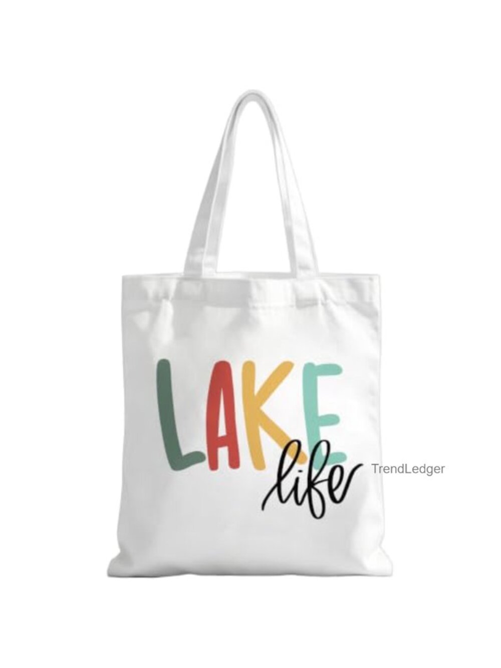 Canvas Tote Bag Double-Sided Christian Lake Life Print